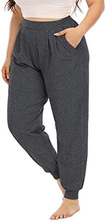 GBOOMO жени плус големина џемпери со високи половини, обичен џогер, лабава панталона за тренингот со џекси со џебови