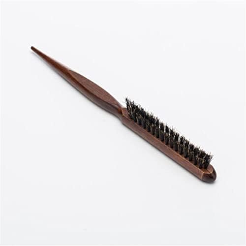 Dijiaxie дрвен чешел професионален салон задевање на четки за коса дрво тенок линија чешел четка за четка за коса, алатки за стилизирање на стилизирање DIY