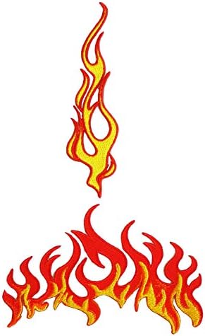 Графички пламен на прашина оган извезено железо на лепенка моторциклички трки топла оган тотажа тетоважа тетоважа тетоважа со метални автомобили