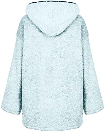 Womenенски преголем качулка со нејасно руно палто Зимско топло крзно јакна Зимски топли кардигански џемпери отворени предна надворешна облека