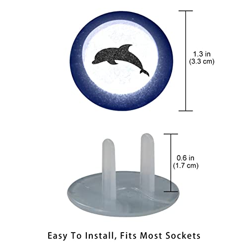 Делфин со приклучок за излез на месечината опфаќа 12 пакувања - капаци на приклучокот за безбедност на бебето - трајни и стабилни