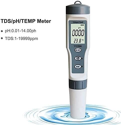 Yiwango прецизен метар дигитален тестер TDS/pH & Temp 3 во 1 тест пенкало тестер за квалитет на вода Практичен детектор за квалитет