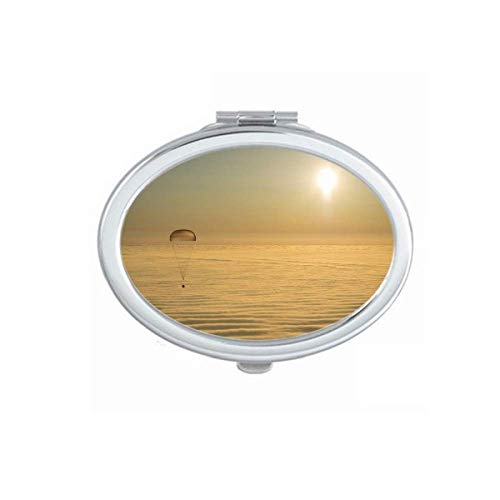 Златно светло сонце балоно огледало за преносно преклопно преклопно шминка со двојни странични очила