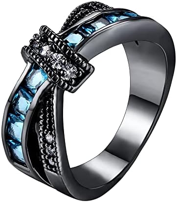 Прстени од не'рѓосувачки челик Lariau за жени, гроздобер сина кристална изјава ringsвони за мажи рачно изработени прстени за вознемиреност