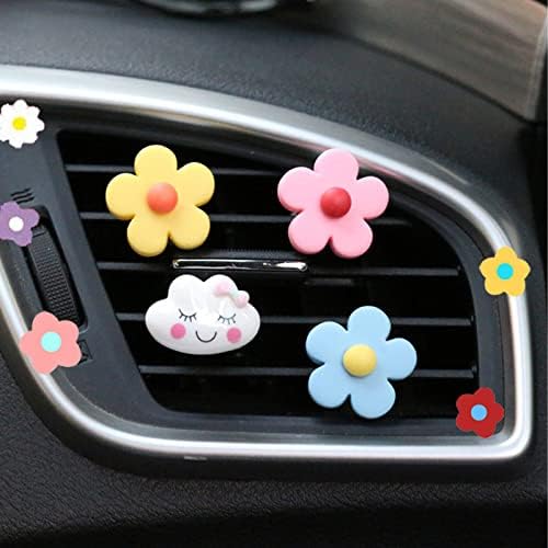 7 парчиња симпатична маргаритка за автомобилски клип маргаритка декорација на автомобили цвет воздух вентилатор за автомобили украси