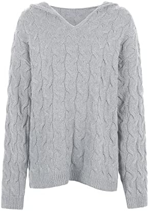 Nokmopo долги дуксери за жени есенско копче Цврста боја со долг ракав кардиган плетен џемпер графички џемпер