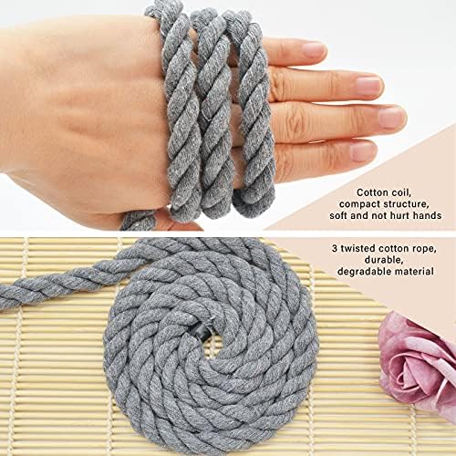 природно памучно јаже 50 стапки 1/2 инчи силно меко памучно јаже за DIY занаетчиски градинарски хамак дома