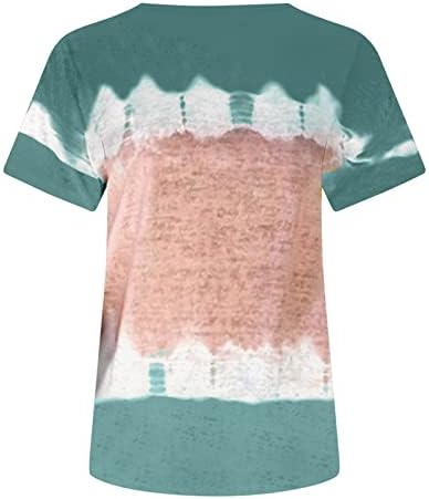 Дами графички врв есен лето 2023 година краток ракав длабок v врат памук шарена блуза маица за тинејџерски девојки Зи Зи