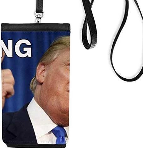 Американски претседател одличен смешен телефонски паричник чанта што виси мобилна торбичка црн џеб