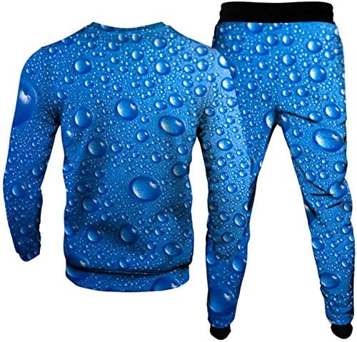 Honeystore Men's 3D Tracksuit за печатење постави џемпери врвни панталони спортови спортски костум