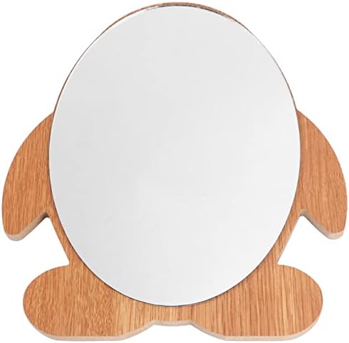 Вакауто Пренослив Огледало За Шминка Дрвено Огледало За Шминка Прекрасно Огледало За Маса Во Форма На Пингвин Преносно Биро Огледало За Огледало