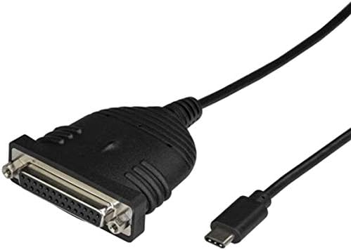 Startech.com USB C до паралелен печатач Кабел - DB25 Femaleенско пристаниште за IEEE1284 Печатачи - Адаптер за кабел за печатачи - USB
