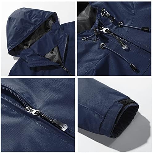 Маифу-ГJ Машка водоотпорна јакна од дожд со качулка со меки лесен водоотпорен палто за пешачење на отворено ветерница за ветерници за ветерници