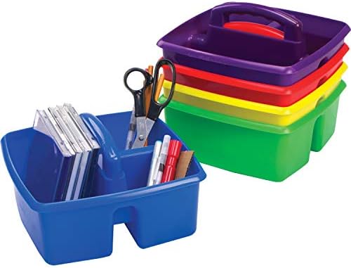 Caddy за складирање во училницата Storex, 5,3 x 9,3 x 9,3 , сина, жолта, зелена, црвена, виолетова боја