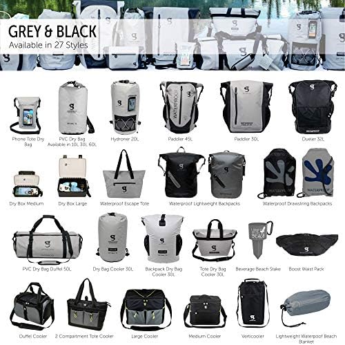Geckobrands лесен водоотпорен ранец, црн/сив - водоотпорен ранец за пешачење и активности со лесна вода