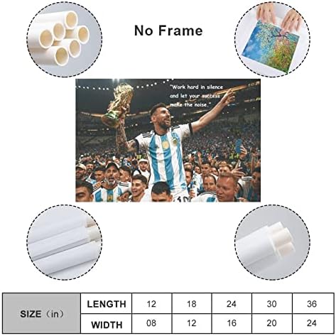 Кралот на фудбалскиот постер Аргентина фудбалски суперarвезди постери на Светскиот куп шампион мотивациски пост -фудбалски суперerstвезда