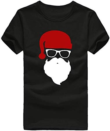 Премак цртан филм краток ракав Санта смешна маица мажи мода од кошула со врат