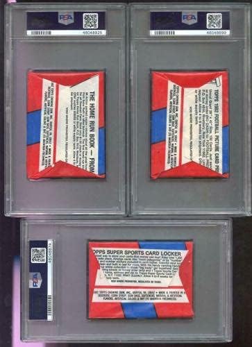 1982 година Фудбалска картичка Топс Неотворена восочна пакет оценета PSA 9 Ronnie Lott Нов држач - Фудбалски восок пакувања