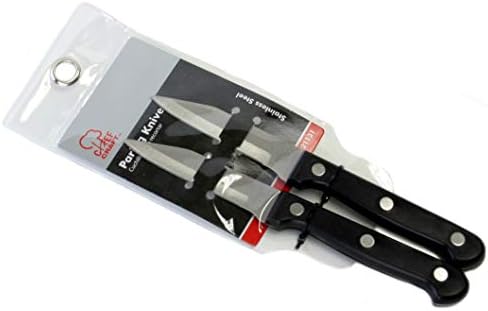 Готвач занаетчиски избирање на нож за пакување, 3,5 инчи сечило 7 инчи во должина 2 парчиња, не'рѓосувачки челик/црна боја
