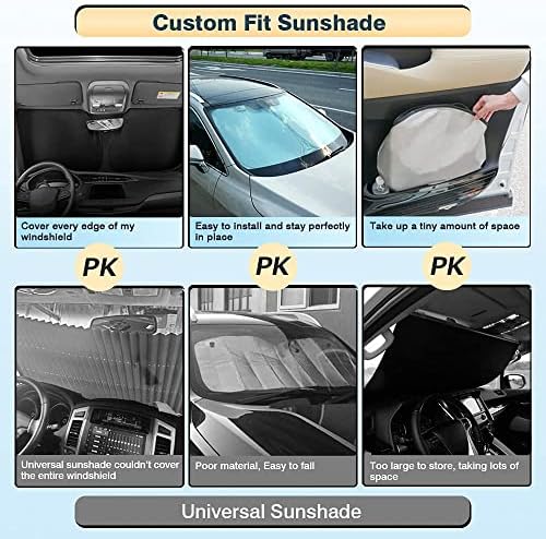 Cartist Custom Fit for Whindsthield Sun Shade Ford F150 2021 2022 2023 F-150 Super Crew Cab, Super Cab, Редовни додатоци за кабини, преклопен преден