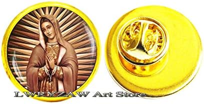 Брух на нашата дама пин, религиозен католички уметнички накит, христијански пински накит, христијански брош, едноставен брош,