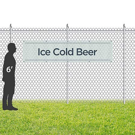 CGSignLab | „Ледено ладно пиво -басична затегнување“ отпорна на ветер, винил банер на отворено | 8'x2 '