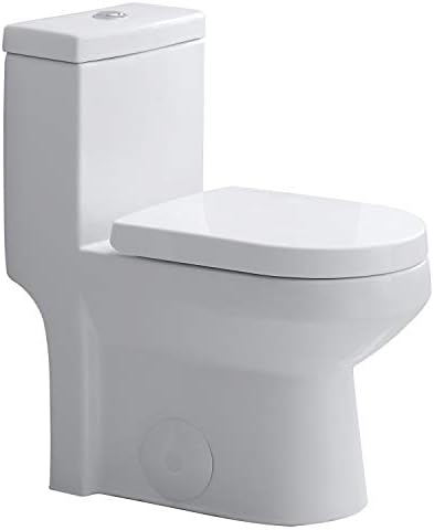 Хороу HWMT-8733 Мал Компактен Едноделен Тоалет, 25d x 13.4 W x 28.4 H, Бело &засилувач; Швајцарскиот Медисон Добро Направен Засекогаш