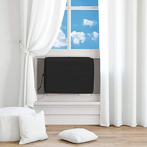 Покрив за климатик на Luxiv затворен, бел прозорец единица за прилагодување на прилагодување на капакот на прозорецот за бесплатни еластични