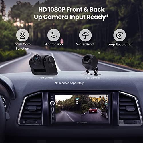 MaxPeedingRods Android Double Din Stereo Radio со безжичен Apple CarPlay & Android Auto, 7-инчен HD екран на допир во рамките на GPS GPS Navigation