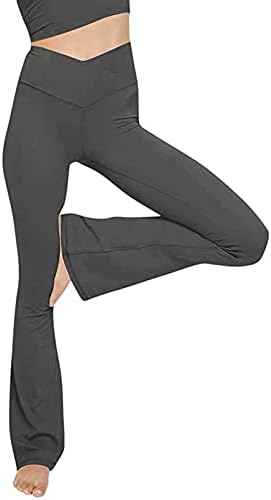 Женски јога панталони широка нога со џебови еластични високи половини цврсти лабави вклопувани трендовски обични спортски панталони