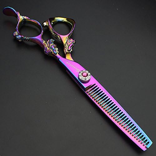 Виолетова деликатна шема 5,5 инчи ножици 440C висока цврстина не'рѓосувачки челик салон фризер за фризури и протевање градинарски