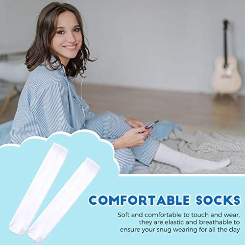 Geyoga 12 пара празни бели чорапи за сублимација, цевки чорапи за мажи жени, сублимација печати подготвени чорапи за тинејџерски