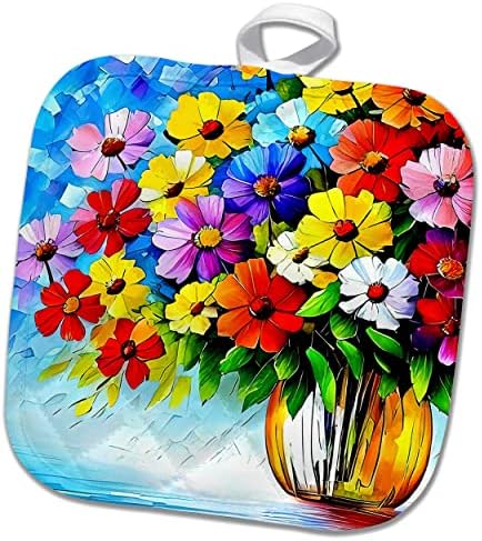 3drose сладок куп разнобојни летни цвеќиња во стаклен подарок за вазна - постери