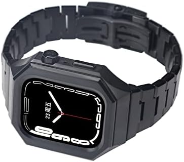 RACINGPREMIUM Apple Watch Band За Apple Watch Серија S8/S7/S6/S5, 45mm 44mm Ограничена Двојна Боја Техничка Керамичка Рамка Од Нерѓосувачки