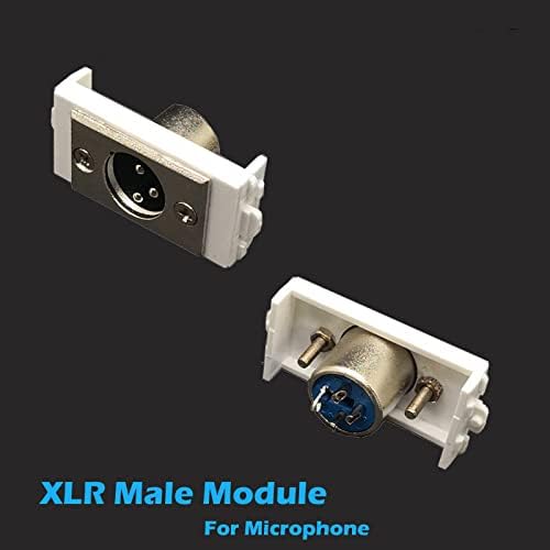 Ѕид Плоча СО 2x XLR Машки + HDMI Клуч Модуларен Аудио Приклучок Приклучок Приклучок Бела Декоративни FacePlates Уред Монтажа Спојка Покритие