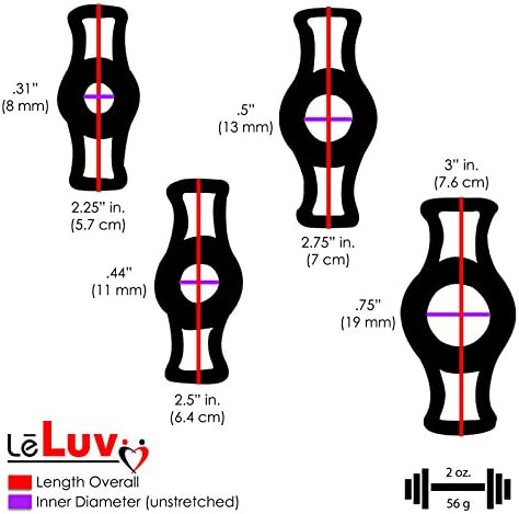 LELUV MAXI и мерач на црна пенис пумпа за мажи пакет со 4 големини на прстени за стегање со должина од 12 инчи x 1,50 инчи