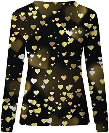 Валентин кошули за жени 2023 графички маички пролетни празнични врвови плус големина y2k облека удобна екипаж џемпери
