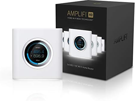 Amplifi HD WiFi рутер од Ubiquiti Labs, Беспрекорна домашна безжична покриеност на Интернет, HD WiFi рутер со дисплеј на екран на допир, 4 Gigabit