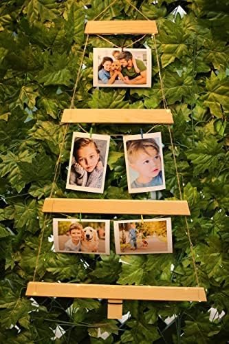 Колаж за слика на семејно стебло Pixogo, за wallид што виси фото -приказ со 15 клипови и жица светлина, божиште во форма на бор, божиќни украси,