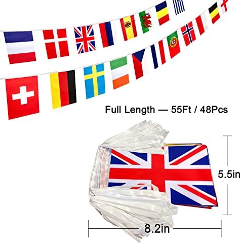 LOVEVC Европа Европски 44 земји на низа знамиња на знамиња, 54 стапки 44 знамиња