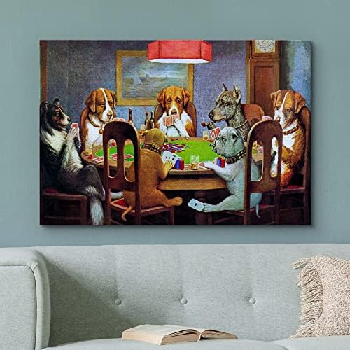 Wall26 Pokers Dogs by C. M. Coolidge - Canvas Print Wall Art Позната слика за сликање - 24 x 36