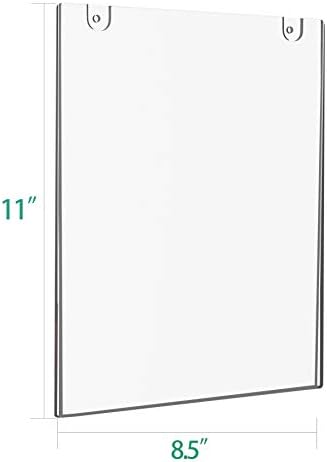 ДИНГЕЛЕКС 15 пакет Акрилен wallиден знак на знак 8.5x11 вертикална, чиста пластична рамки за слика за хартија со бесплатна лента од 3 метри и