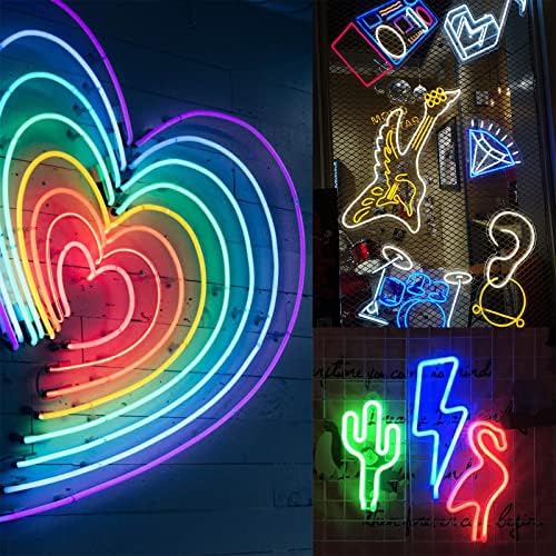 NWPangu El Wire Neon Lights, 5 во 1 електролуминисцентни ел жици поставени за празник, забава, декорација на DIY, знак за предупредување,
