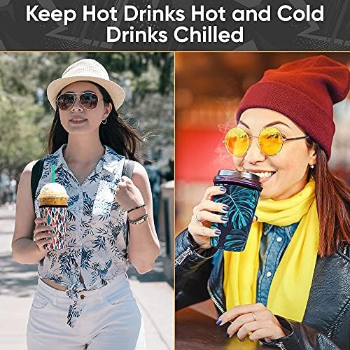 Baxendale и Co Iced Cafe Sleeve за ладен пијалок чаши 3 пакувања неопренови ледени кафеави ракави за кафе за ладни пијалоци кои можат