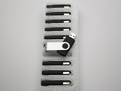 10 8gb Флеш Диск-Масовно Пакување-USB 2.0 Вртлив Дизајн Во Црно