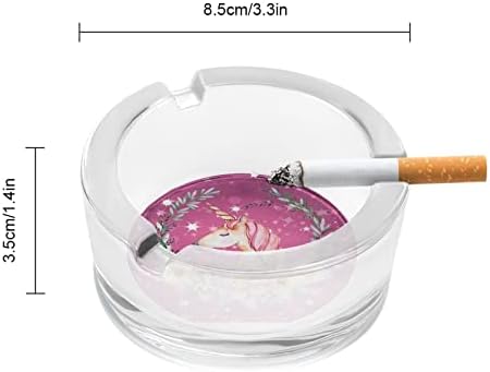 Пепелници за цигари со еднорог кристално стакло стакло од пепел пушење на држач за пепел за домашна канцеларија табела на врвот