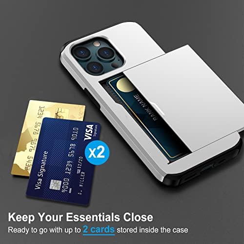ATRAING Дизајниран За Iphone 14 Pro Max Паричник Случај Со Сопствениците На Кредитни Картички Слотови Двослоен Удар Отпорен На Тврд КОМПЈУТЕР