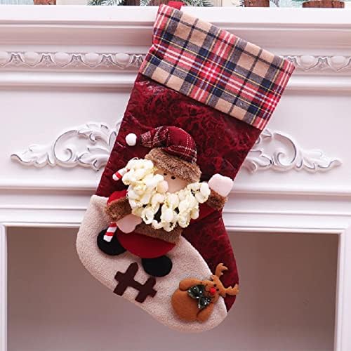 Стаклени кристални мониста завеса Божиќно порибување Големи Божиќни чорапи Декорација Дедо Мраз Снежен човек ирваси порибување Божиќни украси