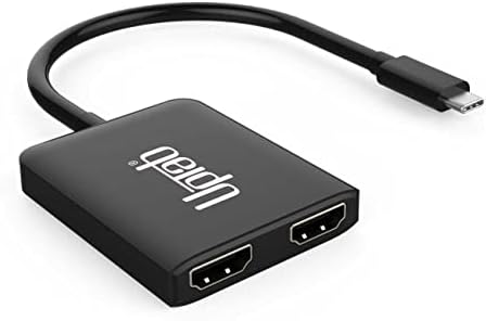 UPTAB USB C до двојно HDMI 2.0 4K 60Hz Адаптер Мулти монитор Сплитер - USB -C до конверторот со двојна порта HDMI
