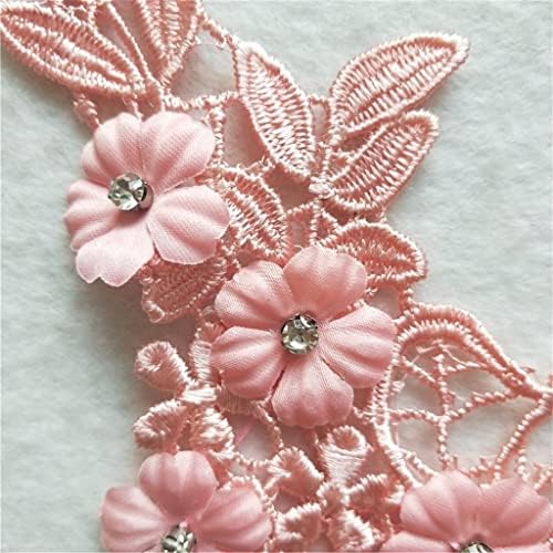 Pdgjg розова ткаенина цвет цвет цветна чипка апликација јака деколте јака Апликација DIY занаетчиски деколте за шиење додатоци за шиење